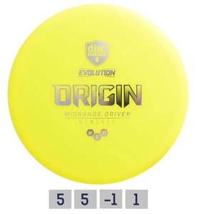 Discgolf Midrange Driver NEO ORIGIN  5/5/-1/1 Yellow